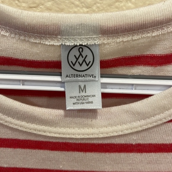 Alternative Striped Short Sleeve Tee, Size M - Picture 4 of 5